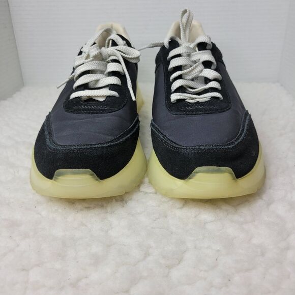 Massimo Dutti Men'Sneaker Size 11 Black Suede Leather Lace Up Shoes - Picture 2 of 11